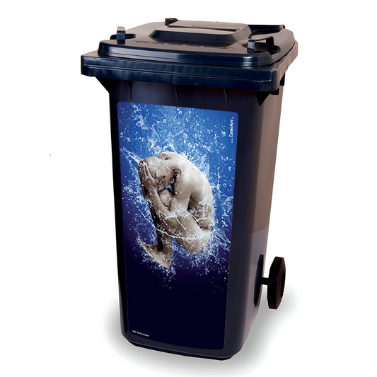 Kliko sticker - Aqua Man - container sticker - afvalbak sticker