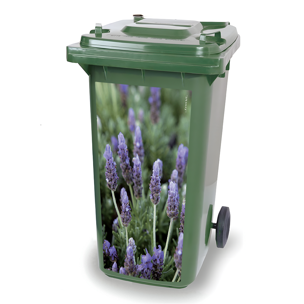 Kliko sticker - Lavendel - container sticker - afvalbak sticker