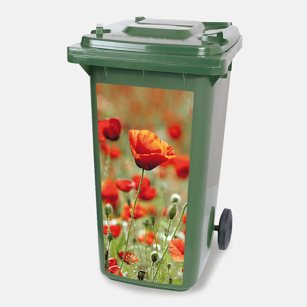 Kliko sticker - Klaprozen - container sticker - afvalbak - vuilnisbak - brievenbus