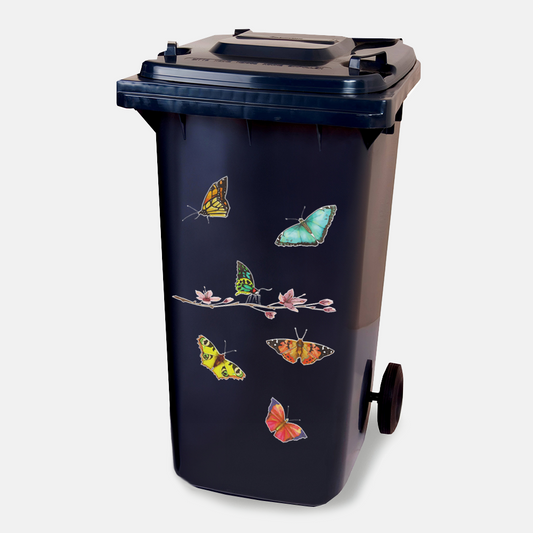 Stickervel - Vlinder1 - container sticker - afvalbak - vuilnisbak - brievenbus