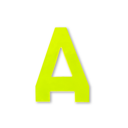 Huisletter sticker Reflecterend Geel, letter A