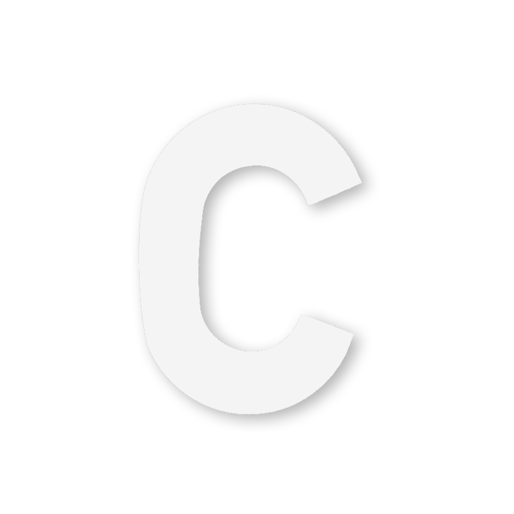 Huisletter sticker Wit klein, letter C