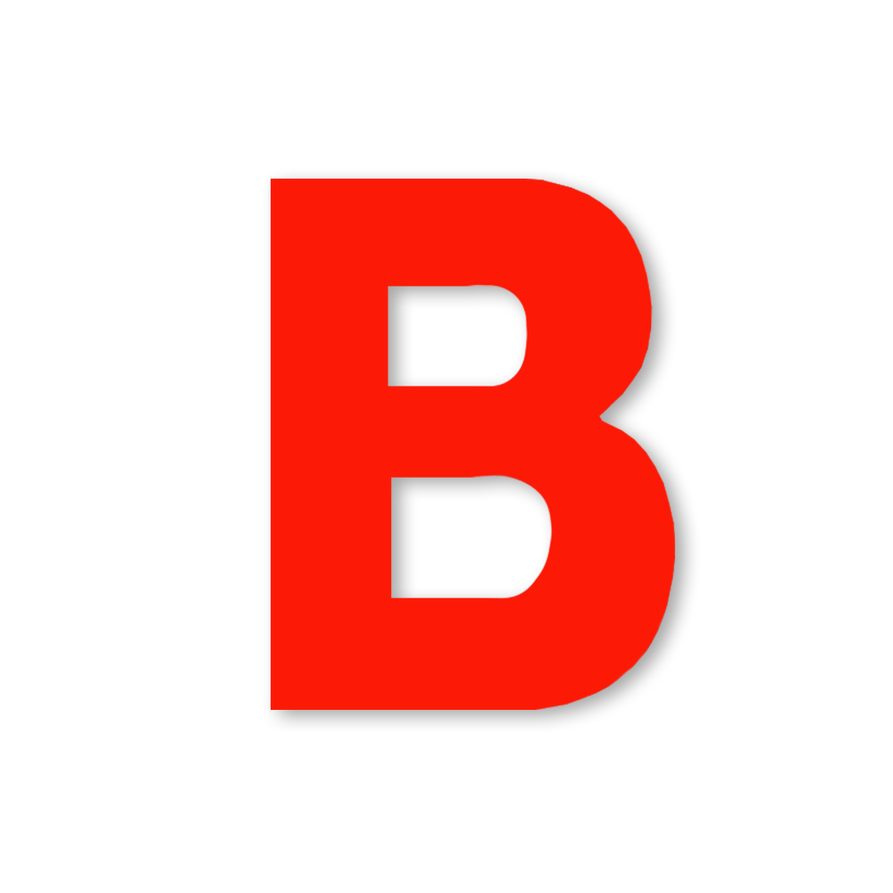 Huisletter sticker Reflecterend Rood, letter B