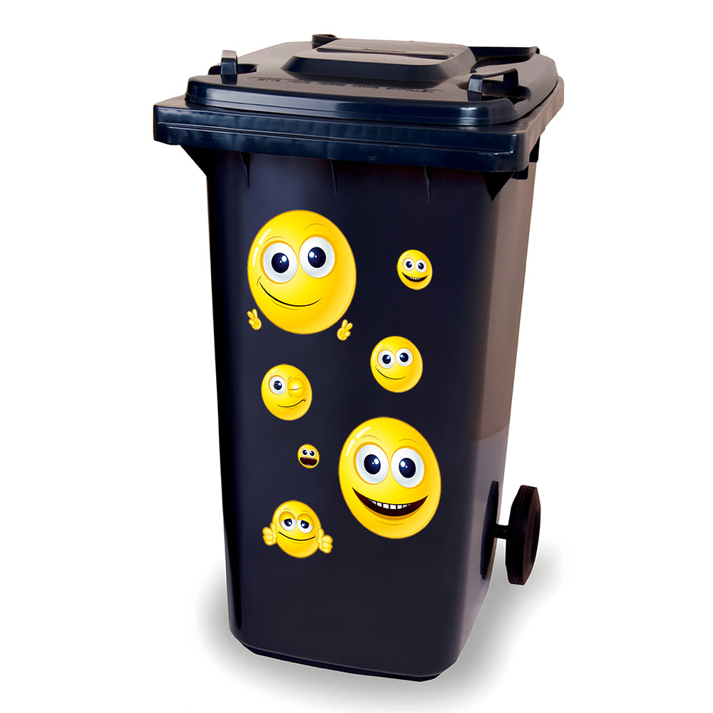 Stickervel Smiley - kliko sticker - afvalbak sticker - containersticker