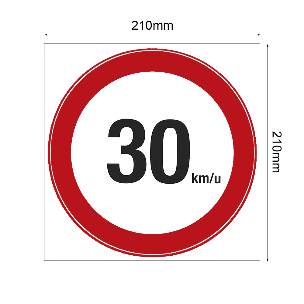 Stickervel - 30 km/u - container sticker - afvalbak - vuilnisbak - brievenbus