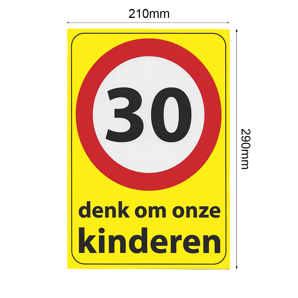 Stickervel - Denk om onze kinderen - container sticker - afvalbak - vuilnisbak - brievenbus