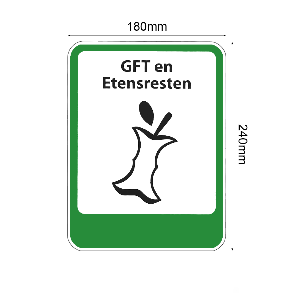 Stickervel GFT en Etensresten - kliko sticker - afvalbak sticker - containersticker