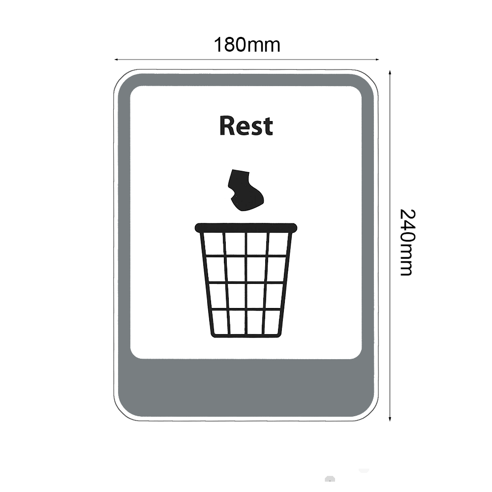 Stickervel - Rest - container sticker - afvalbak - vuilnisbak - brievenbus