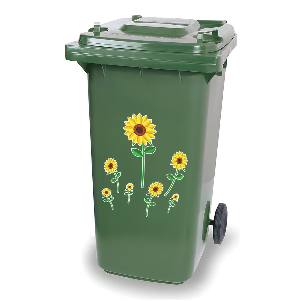 Stickervel Zonnebloem - kliko sticker - afvalbak sticker - containersticker