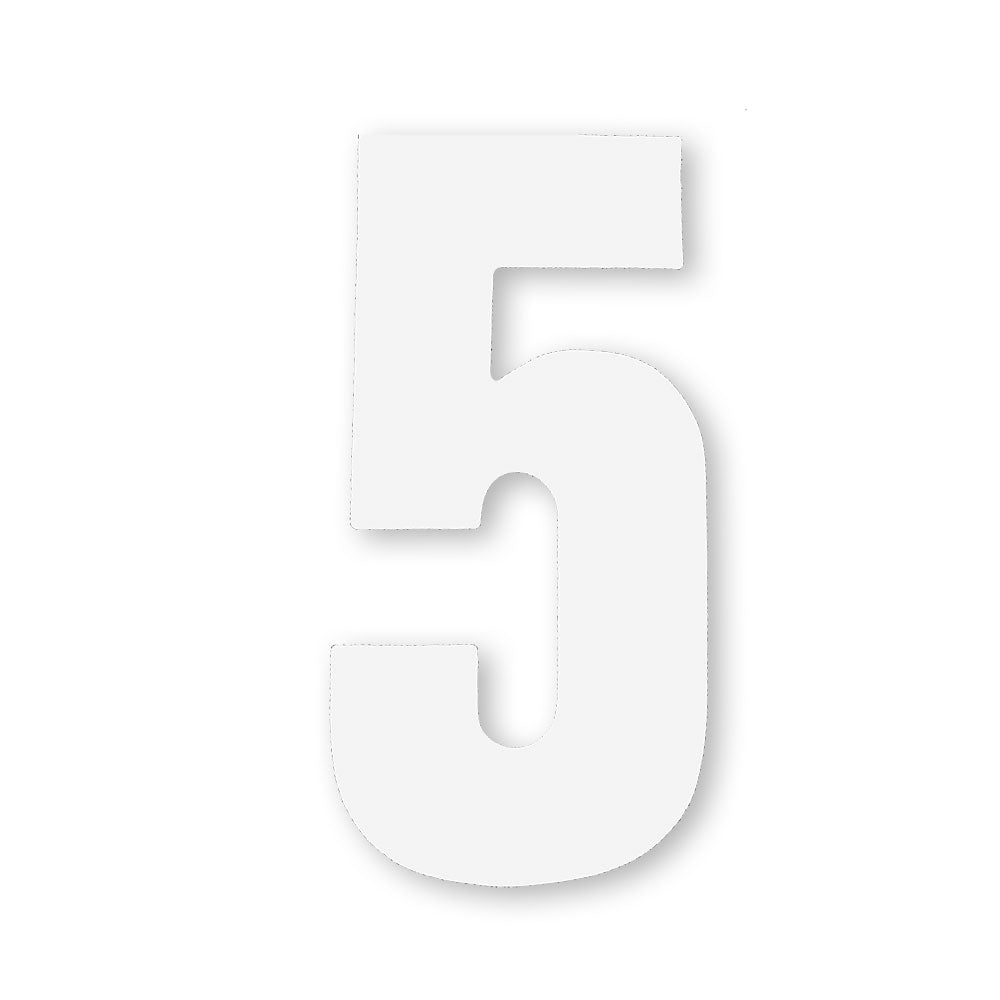 Huisnummer sticker Wit Groot, nummer 5