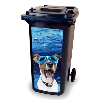 Kliko sticker - Diving Dog - container sticker - afvalbak sticker