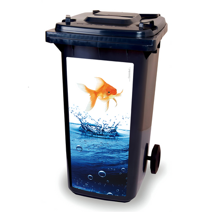 Kliko sticker - Happy Goldfish - container sticker - afvalbak sticker