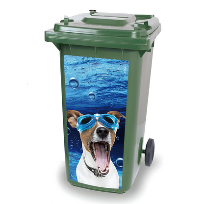Kliko sticker - Diving Dog - container sticker - afvalbak sticker