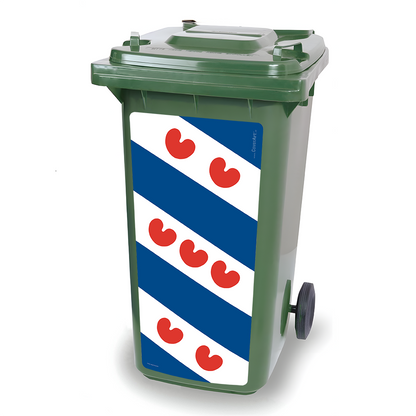 Kliko sticker - Friese Vlag - container sticker - afvalbak sticker