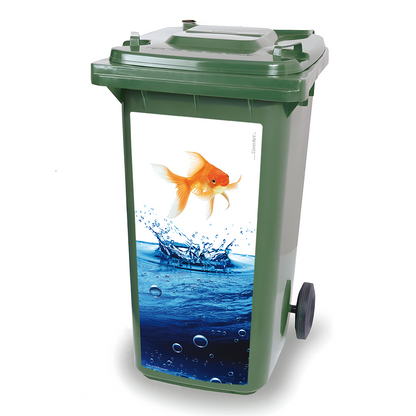 Kliko sticker - Happy Goldfish - container sticker - afvalbak sticker
