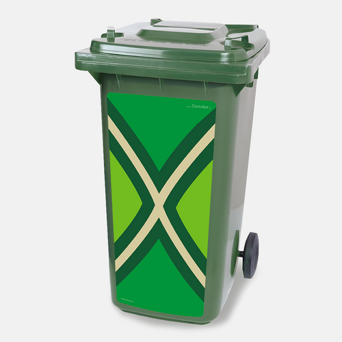 Kliko sticker Achterhoekse Vlag met de vlag van de Achterhoek op een kliko afvalcontainer
