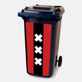 Kliko sticker Amsterdamse Vlag: de Amsterdamse vlag met drie Andreaskruisen, vinylsticker van 80 x 37 cm