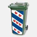 Kliko sticker Friese Vlag: de Friese vlag met pompeblêden, vinylsticker van 80 x 37 cm