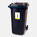 Stickervel Glas (18 x 24 cm) met losse stickers: een geel pictogram voor glas