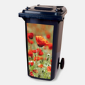 Kliko sticker Klaprozen: rode klaprozen tussen groen, vinylsticker van 80 x 37 cm