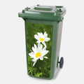 Kliko sticker Margrieten: witte margrieten met gele harten, vinylsticker van 80 x 37 cm