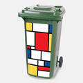 Kliko sticker Mondriaan Tableau I: vlakken in Mondriaan-stijl, vinylsticker van 80 x 37 cm