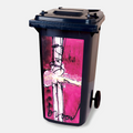 Kliko sticker Herman Brood Purple Haze: een kunstwerk van Herman Brood in roze en paars, vinylsticker van 80 x 37 cm