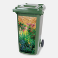 Kliko sticker Stadstuin: een groene stadstuin met planten en bloemen, vinylsticker van 80 x 37 cm