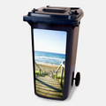 Kliko sticker Strand: een strand met zee, zand en duinen, vinylsticker van 80 x 37 cm