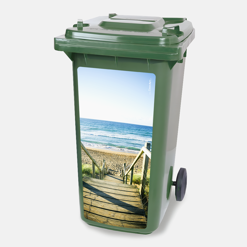 Kliko sticker Strand – Duurzame Container Sticker voor Afvalbak of ...