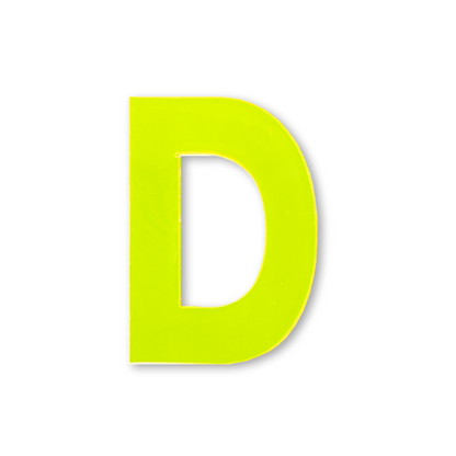 Huisletter sticker Reflecterend Geel, letter D
