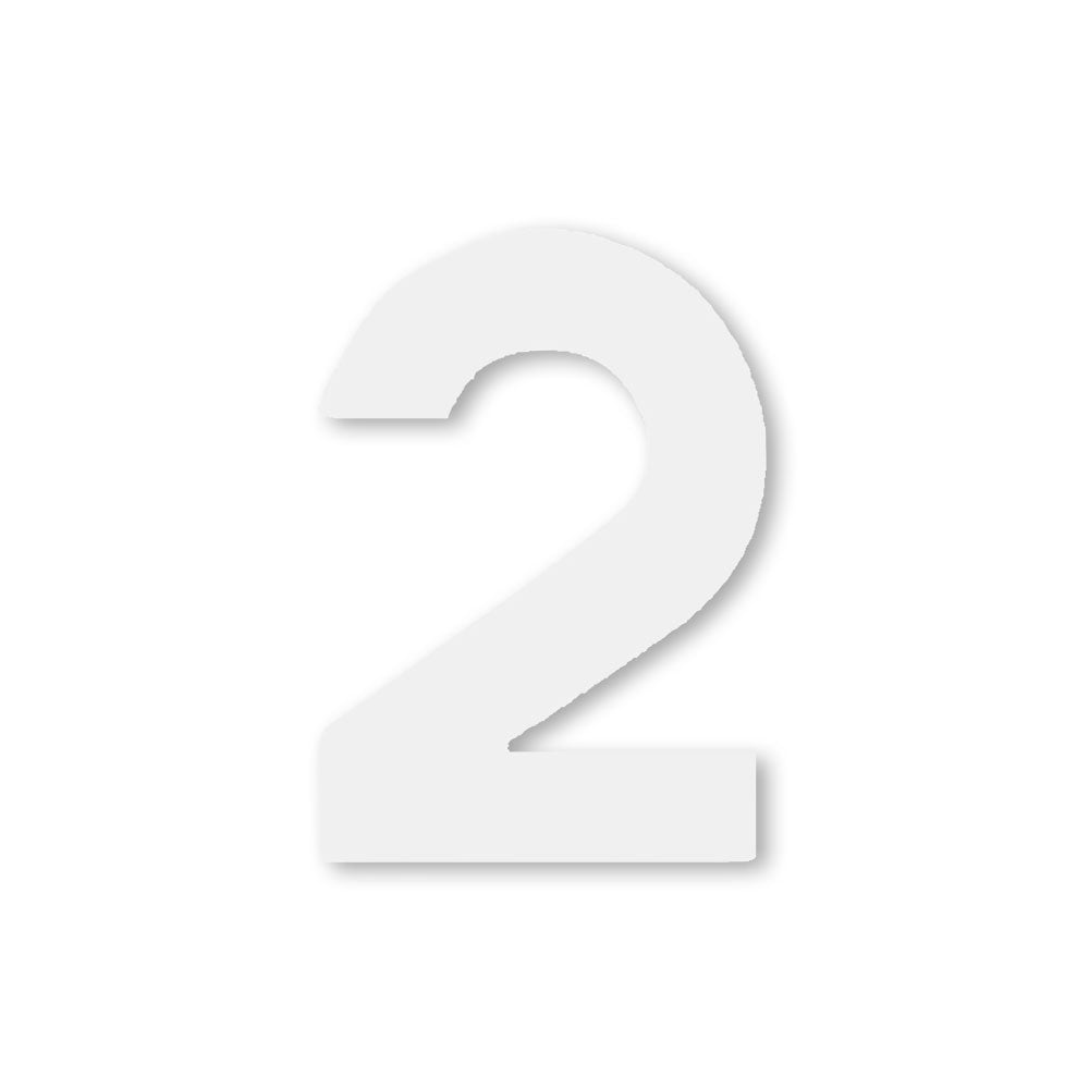Huisnummer sticker Wit Klein, nummer 2