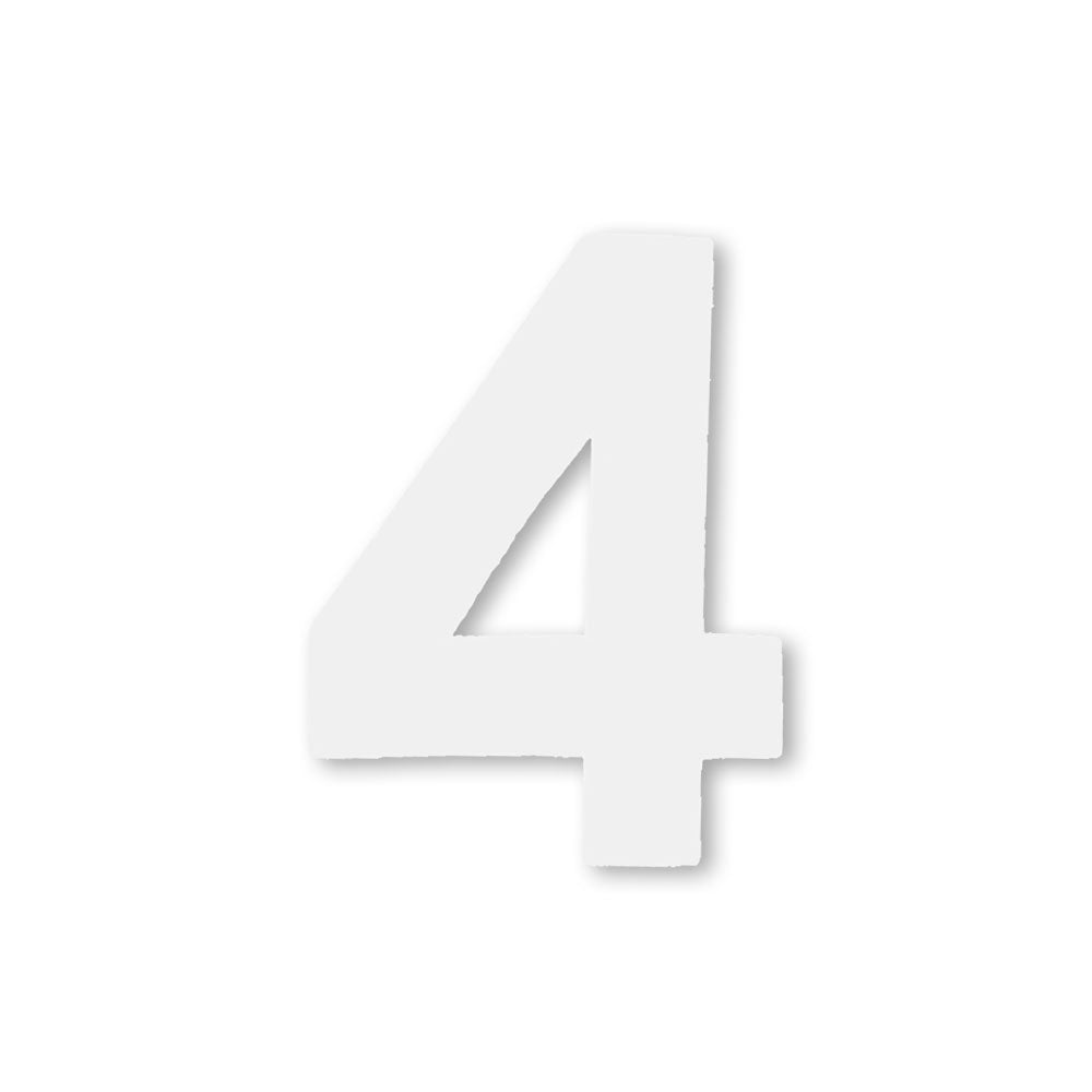 Huisnummer sticker Wit Klein, nummer 4