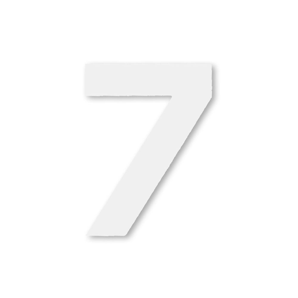 Huisnummer sticker Wit Klein, nummer 7