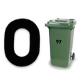 Huisnummer sticker Zwart Klein: zwart cijfer 0, vinylsticker van 8.5 x 6 cm