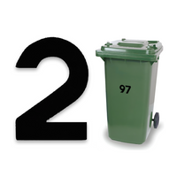 Huisnummer sticker 2 - Zwart Klein