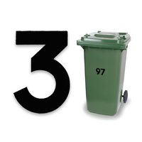 Huisnummer sticker 3 - Zwart Klein