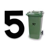 Huisnummer sticker 5 - Zwart Klein