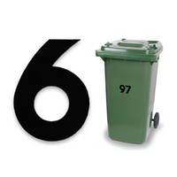 Huisnummer sticker 6 - Zwart Klein