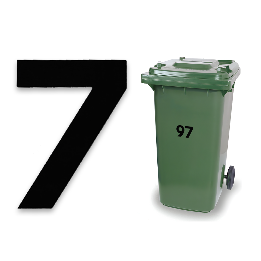 Huisnummer sticker Zwart Klein, nummer 7
