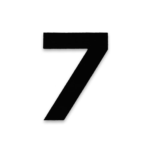 Huisnummer sticker Zwart Klein, nummer 7
