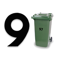 Huisnummer sticker 9 - Zwart Klein