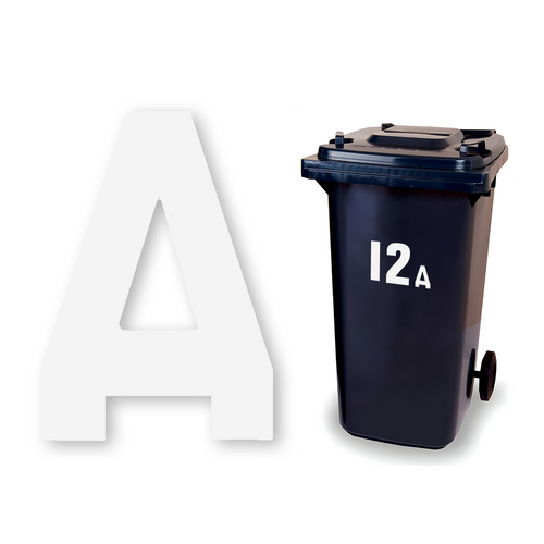 Huisletter sticker Wit klein: witte letter A, vinylsticker van 8.5 x 6 cm