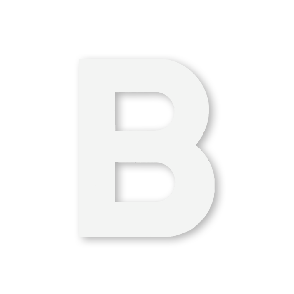 Huisletter sticker Wit klein, letter B