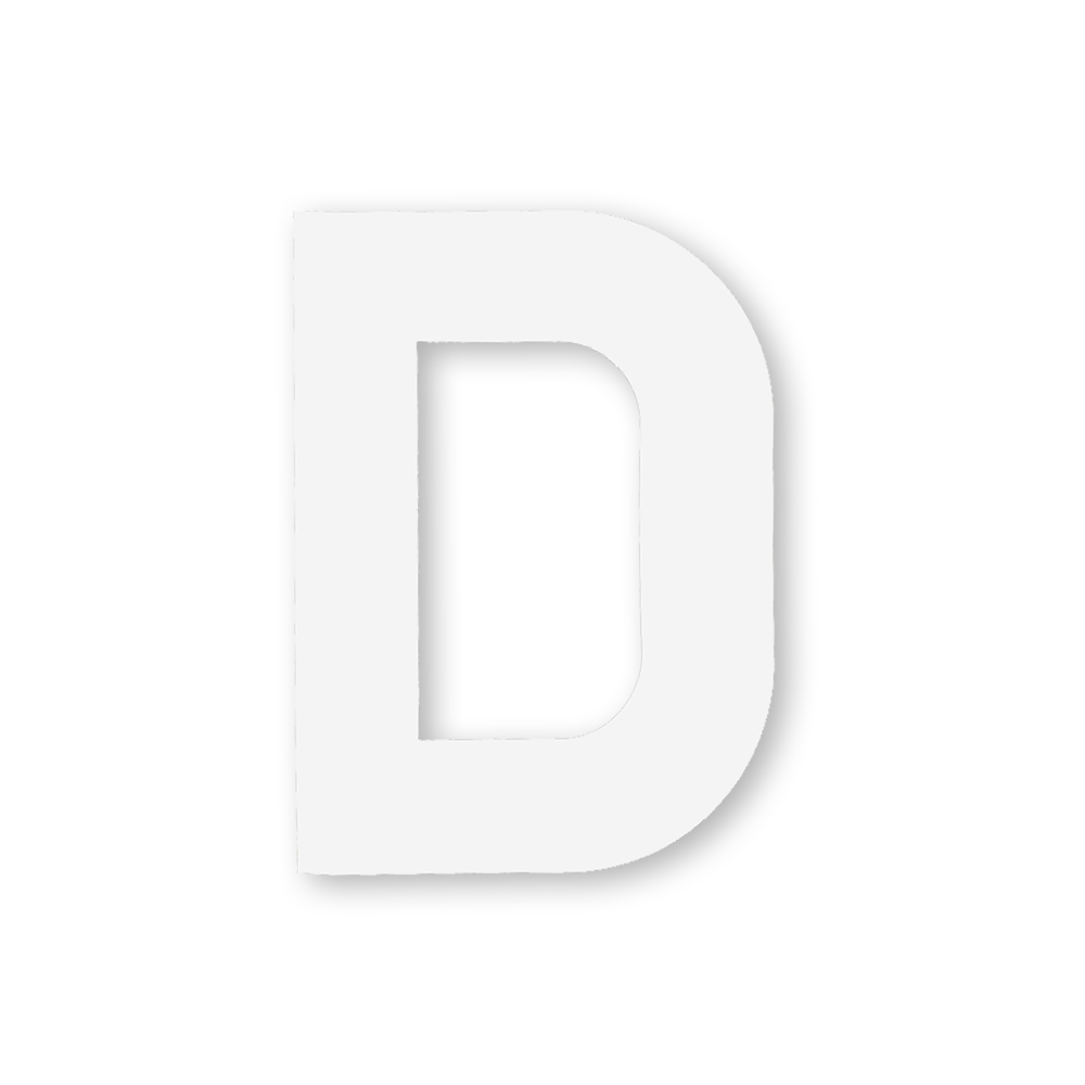Huisletter sticker Wit klein, letter D