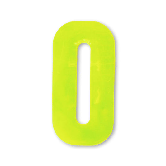 Huisnummer sticker Reflecterend Geel, nummer 0