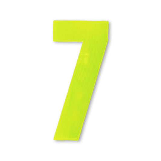 Huisnummer sticker Reflecterend Geel, nummer 7