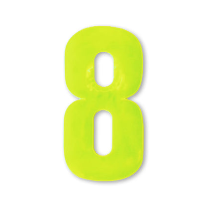 Huisnummer sticker Reflecterend Geel, nummer 8