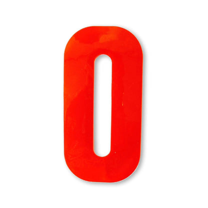 Huisnummer sticker Reflecterend Rood, nummer 0
