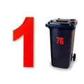 Huisnummer sticker Reflecterend Rood: rood reflecterend cijfer 1, vinylsticker van 17 x 8 cm